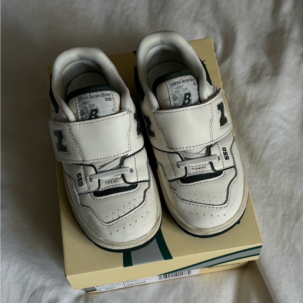 Aime Leon Dore ALD New Balance 550 Little Kid Size 9.5 Sneakers Green/White
